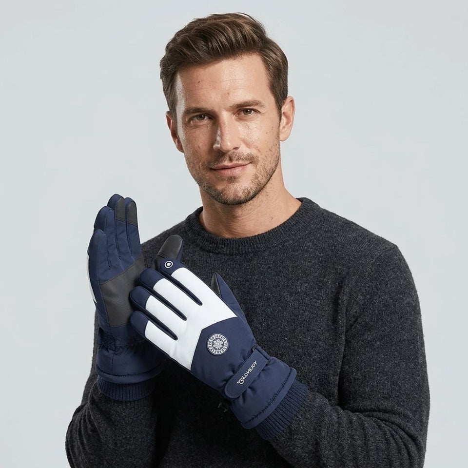 Men's waterproof touchscreen ski gloves