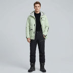 Men's ski jacket worn with the matching salopettes