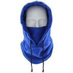 Fleece balaclava worn under a ski helmet