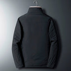 Men's windbreaker jacket in black, back view