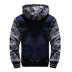 Fleece lining inside the men's hooded jacket