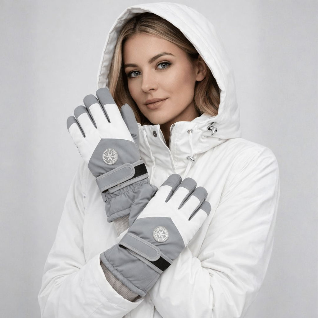 Women's waterproof touchscreen ski gloves