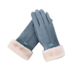 Women's fleece touchscreen gloves in blue