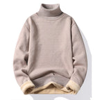 Men's roll neck fleece jumper, front view